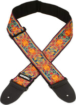 Jim Dunlop Jimi Hendrix Poster Guitar Strap genuine leather ends detail