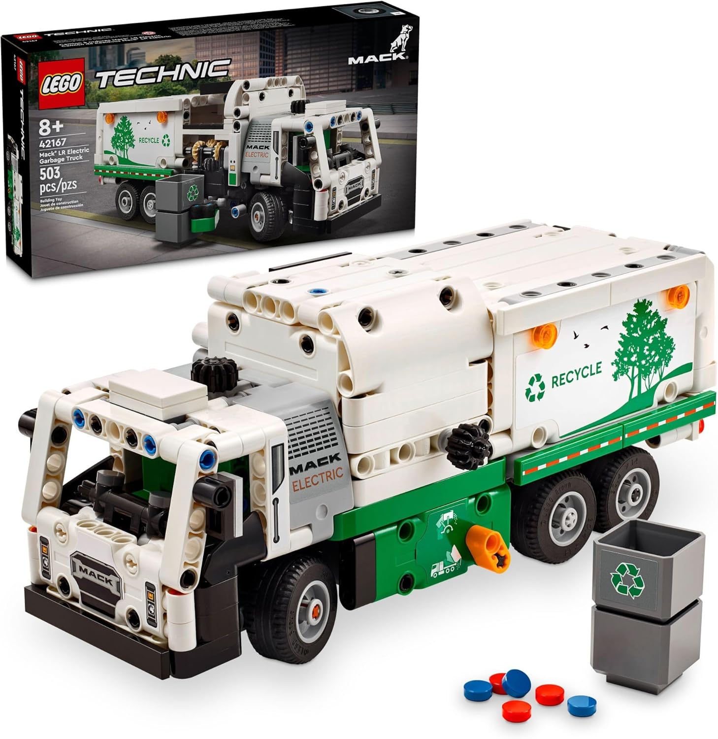 LEGO Technic Mack LR Electric Garbage Truck front view