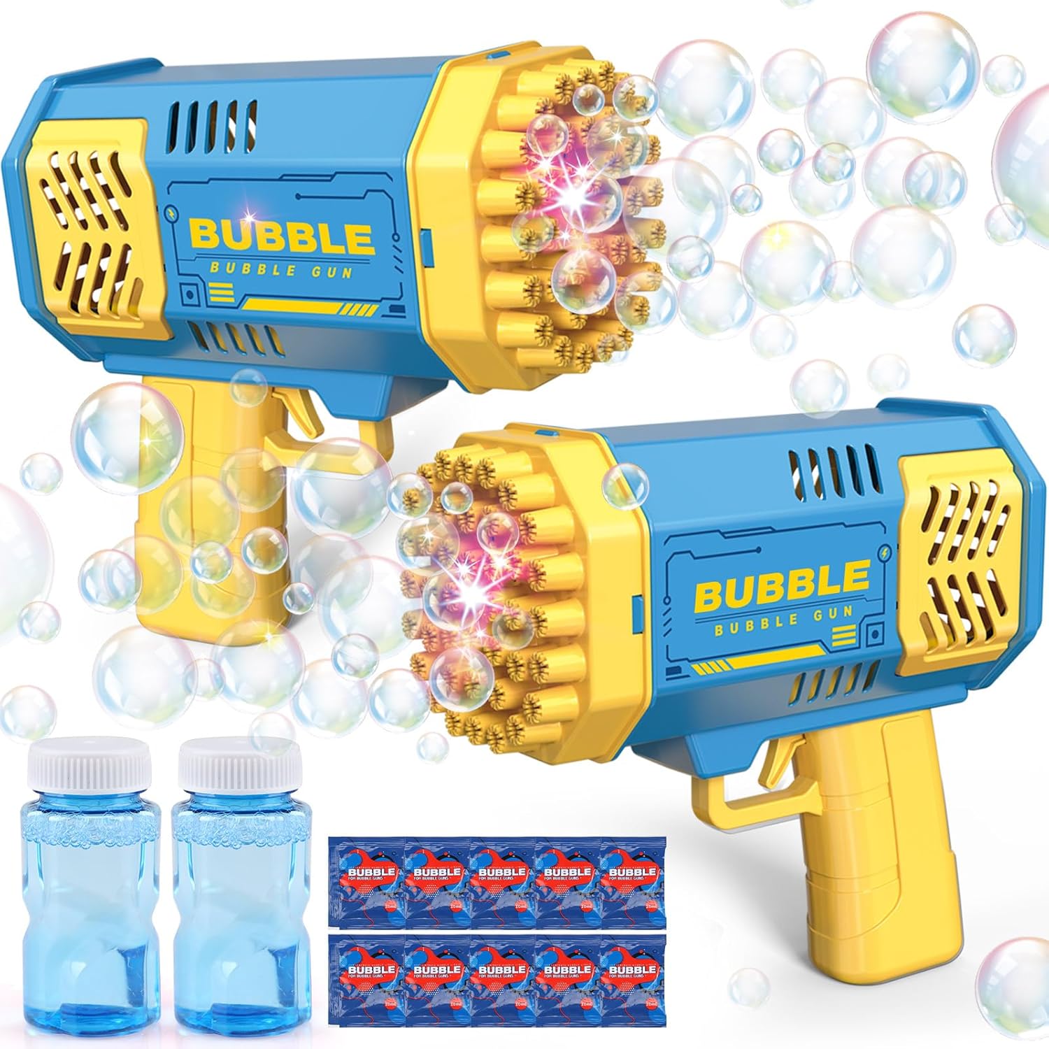 JONEG Toys for 3-8 Year Old Boys Girls: 2 Pack Bubble Machine for Kids with Bubble Solution, Gifts for 3 4 5 6 7 8 Years Old Boy Birthday Toy for Kid Toddlers Ages 4-6 Outdoor Wedding Bubbles Wands - Image 1