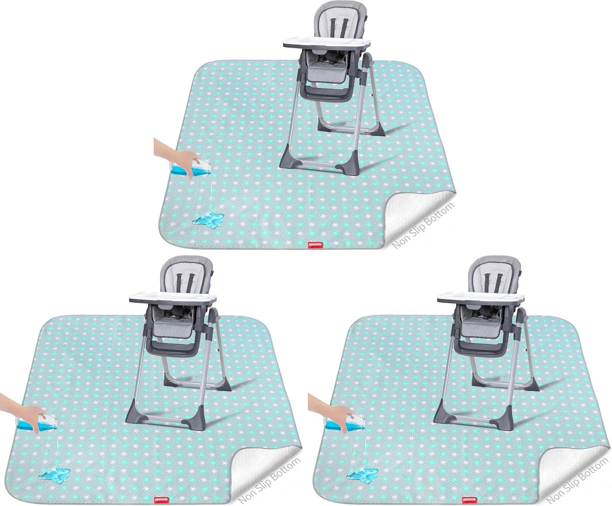 Splat Mat Under High Chair Mat for Baby's Mealtime,Green Flower, 42x46Inch - Image 15