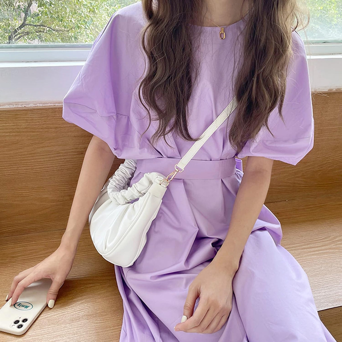 Small Shoulder Bag for Women Classic Clutch Trendy Tote HandBag Crossbody Purse with Button Closure - Image 9