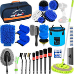 31Pcs Car Detailing Brush Set, Car Detailing Kit, Auto Detailing Drill Brush Set, Car Detailing Brushes, Car Wash Cleaning Tools Kit for Interior, Exterior, Wheels, Blue - Image 9
