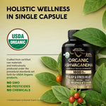 Nutraharmony ashwagandha 100 capsules container close up