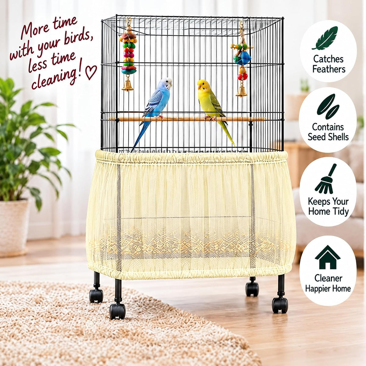 Elastic drawstring clasp lock mechanism on Shappy birdcage skirt