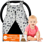 Dear Baby Car Seat Canopy 40"x30" Soft Lightweight Fabric- Antler & Flower | Easy to Wash with Cute Patterns & Vibrant Colors - Crafted For Little Ones, Ideal for Milk Time, Summer Days & Cooler Weather - Image 14
