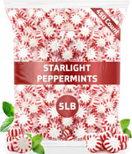 Authentic USA imported starlight peppermint candies arranged for holiday party favors