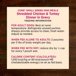 Wellness CORE Small Breed Mini Meals Shredded in Gravy Adult Wet Dog Food, Grain Free, Natural, Chicken and Turkey Dinner Recipe, 3 oz, Pack of 12 Pouches - Image 9
