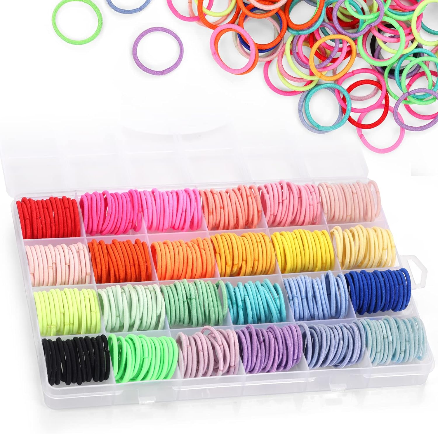 Funtopia hair ties set 336 pieces in organizer box