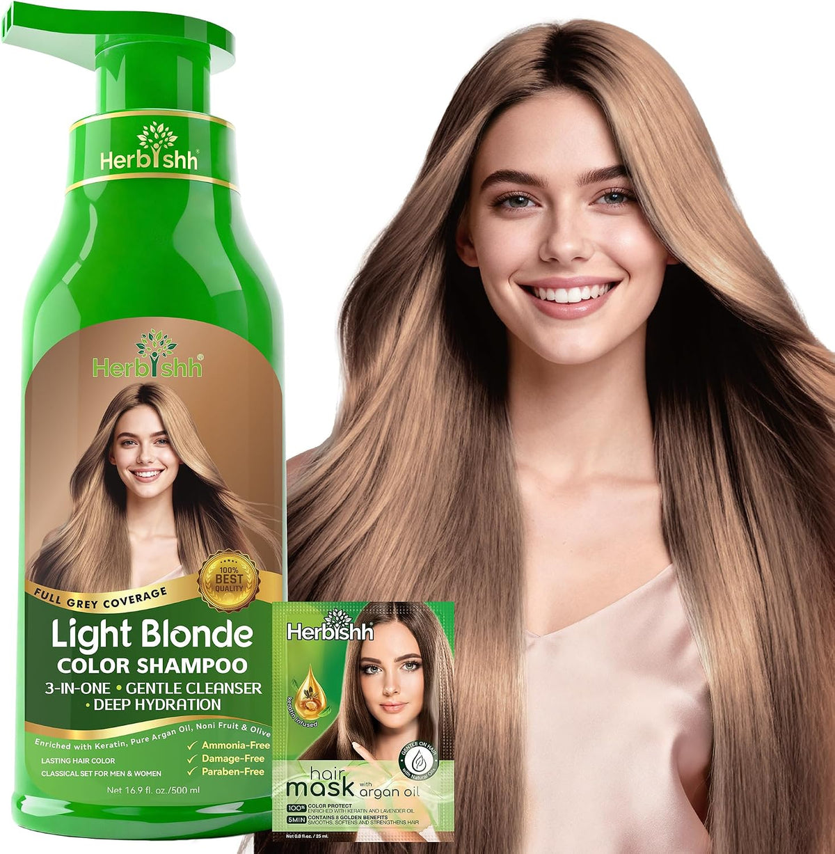 Herbishh Black Hair Dye Shampoo for Gray Hair Coverage 500ml - Image 14