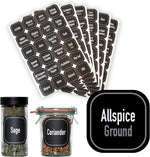 AllSpice 312 Preprinted Square Spice Jar Labels Set front view spice organization