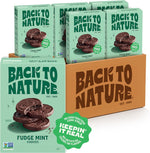 Back to Nature Fudge Mint Cookies 5.5 Ounce box front view showing chocolate mint biscuits.