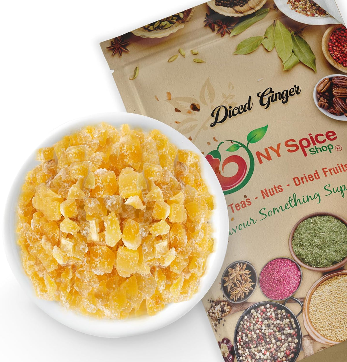 NY SPICE SHOP Candied Ginger Slices - (16 Oz.) 1 Pound Crystallized Ginger Slices - Ginger Hard Candy - Candied Ginger Pieces - Crystallized Ginger Chunks - Image 10