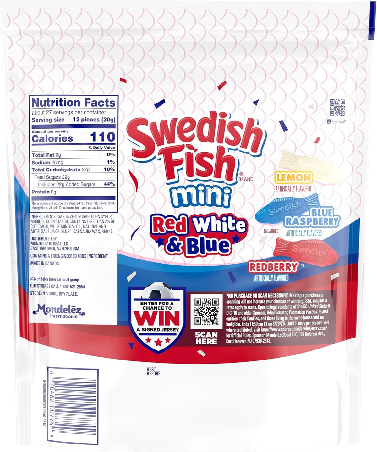 SWEDISH FISH Mini Red, White & Blue Soft & Chewy Gummy Candy, Bulk Candy, 1.8 lb - Image 14