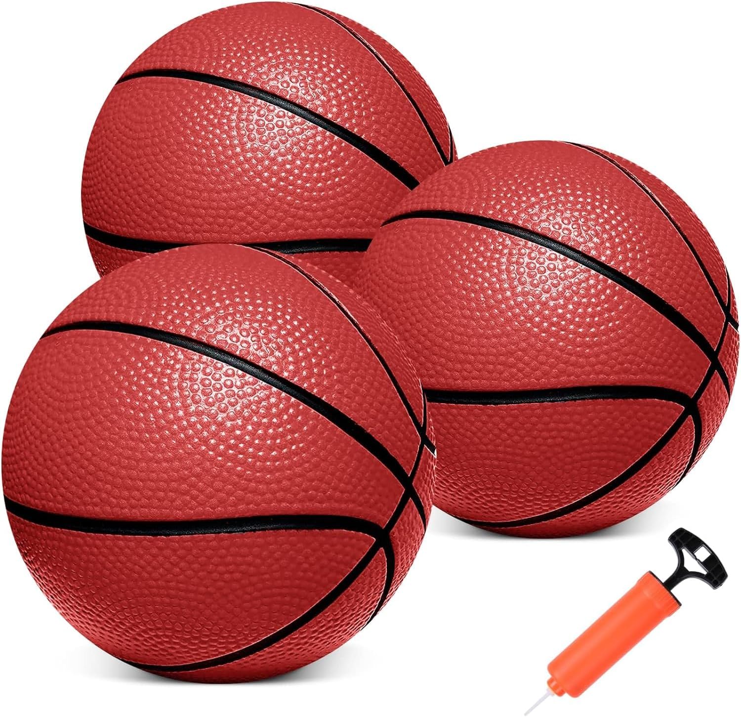 Iyoyo mini basketballs 3 pack front view with pump