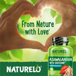 Side profile of Naturelo 90 vegetarian capsules bottle packaging