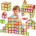 Windidi magnetic tiles letters learning toys front view showcasing colorful animal alphabet blocks.