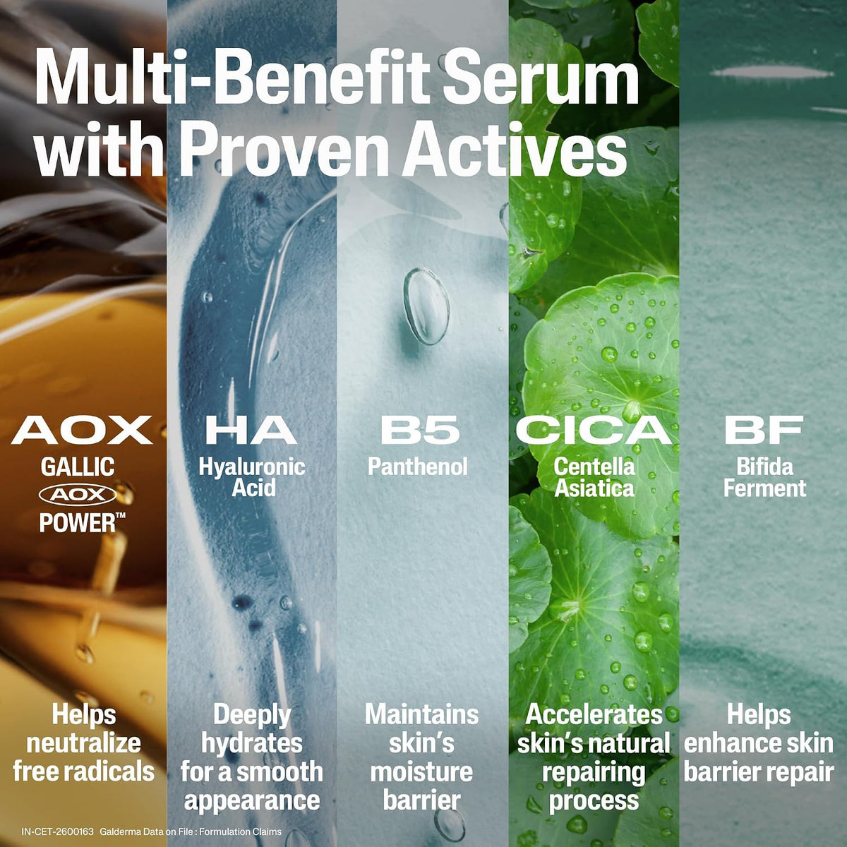 Cetaphil Advanced Recovery Serum applied on skin texture shot