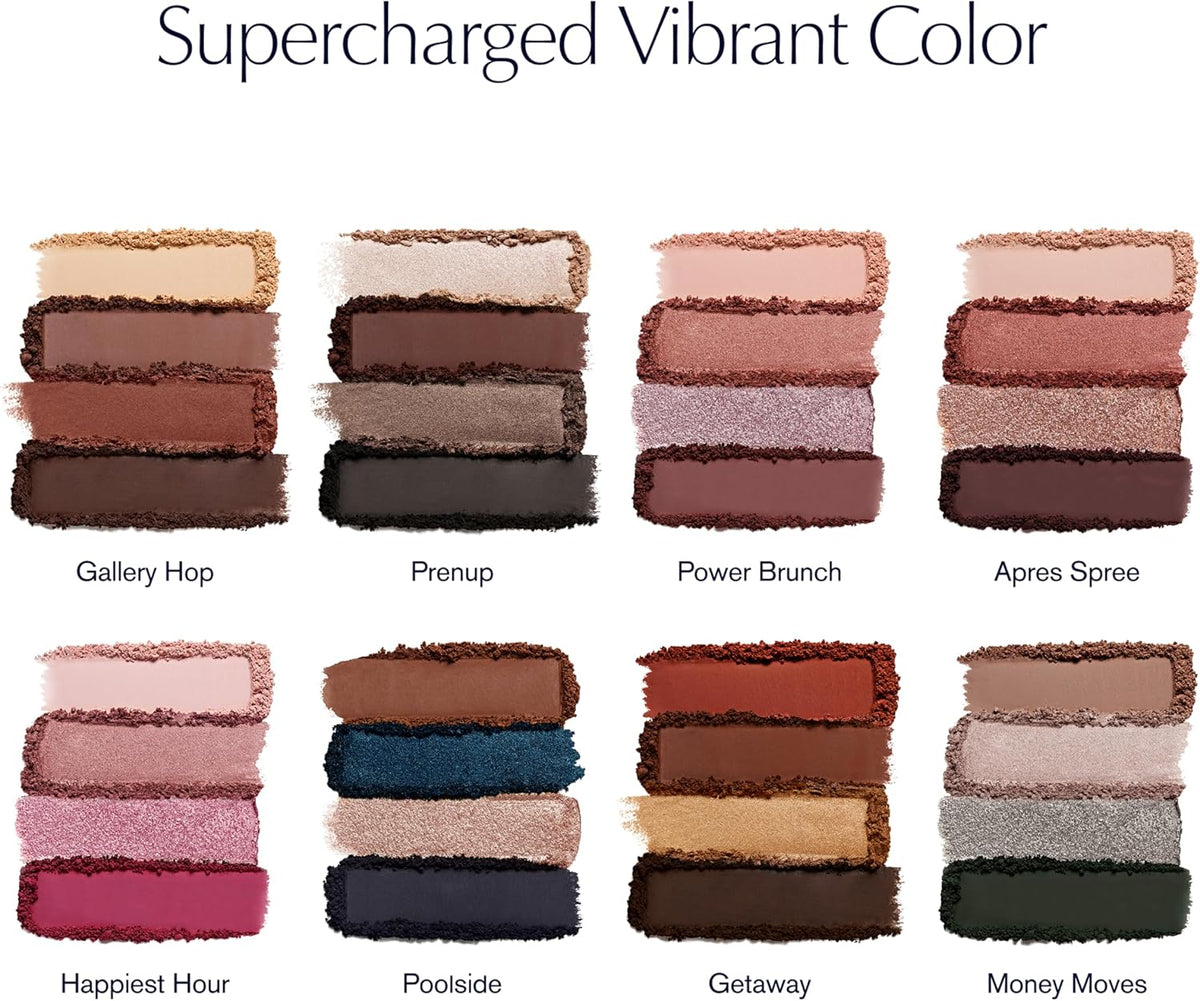 Back view of the Estée Lauder Essential Eyeshadow Quad luxury palette showing product weight info