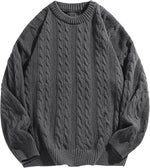 Laixton Mens Oversized Sweater Unisex Long Sleeve Cable Knit Sweaters Aesthetic Streetwear Casual Sweater Jumper Tops - Image 9