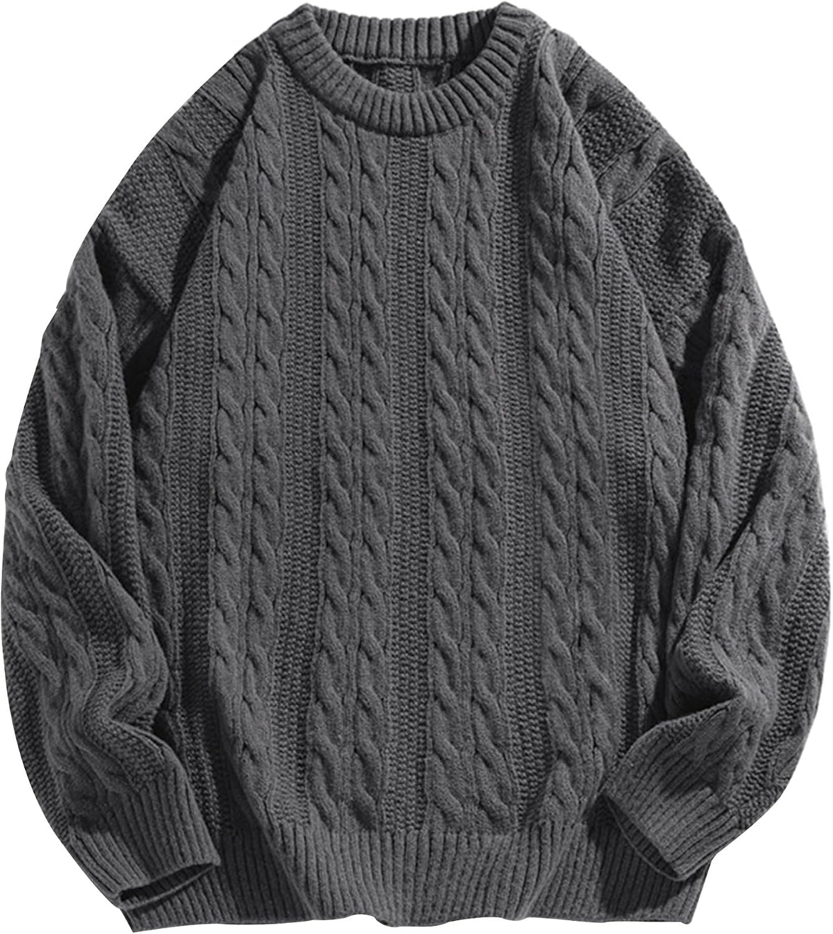 Laixton Mens Oversized Sweater Unisex Long Sleeve Cable Knit Sweaters Aesthetic Streetwear Casual Sweater Jumper Tops - Image 9