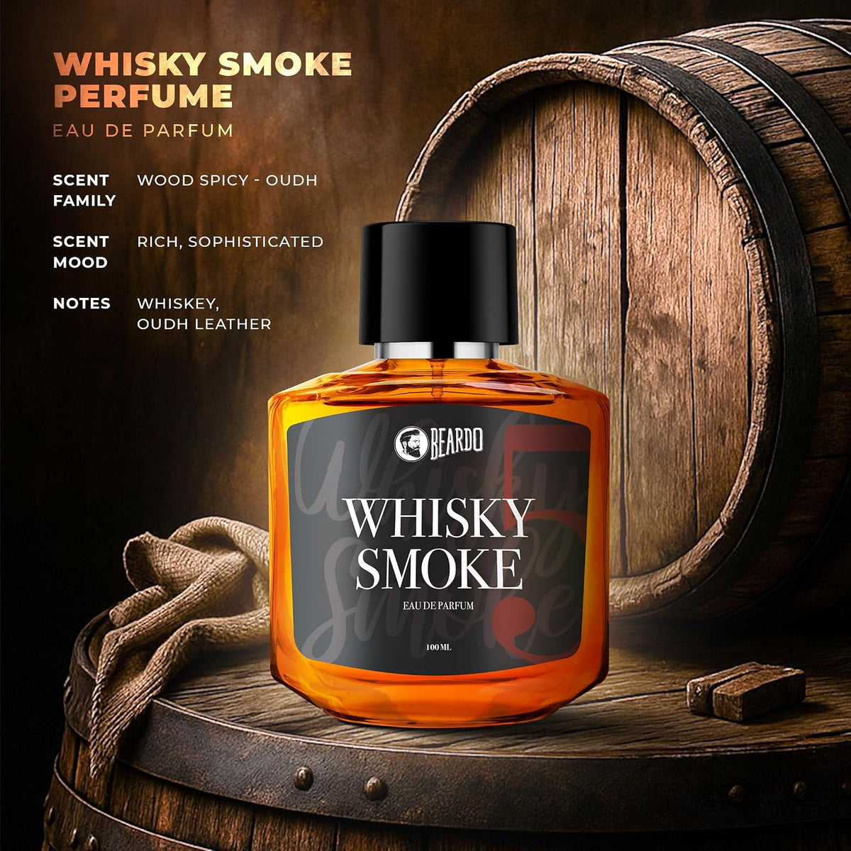 Beardo Whisky Smoke 100ml spray bottle cap detail