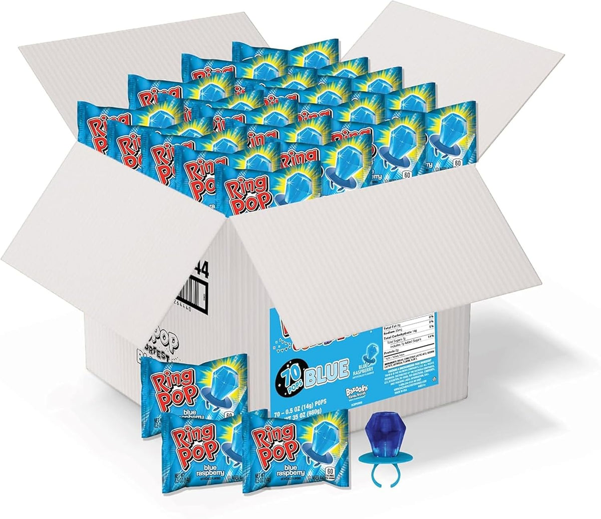 Imported American candy bulk pack featuring iconic blue raspberry flavor.