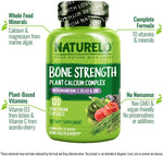 Close up of clean vegetarian capsules from Naturelo bone strength supplement
