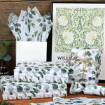 Greenery tissue paper sheet close up