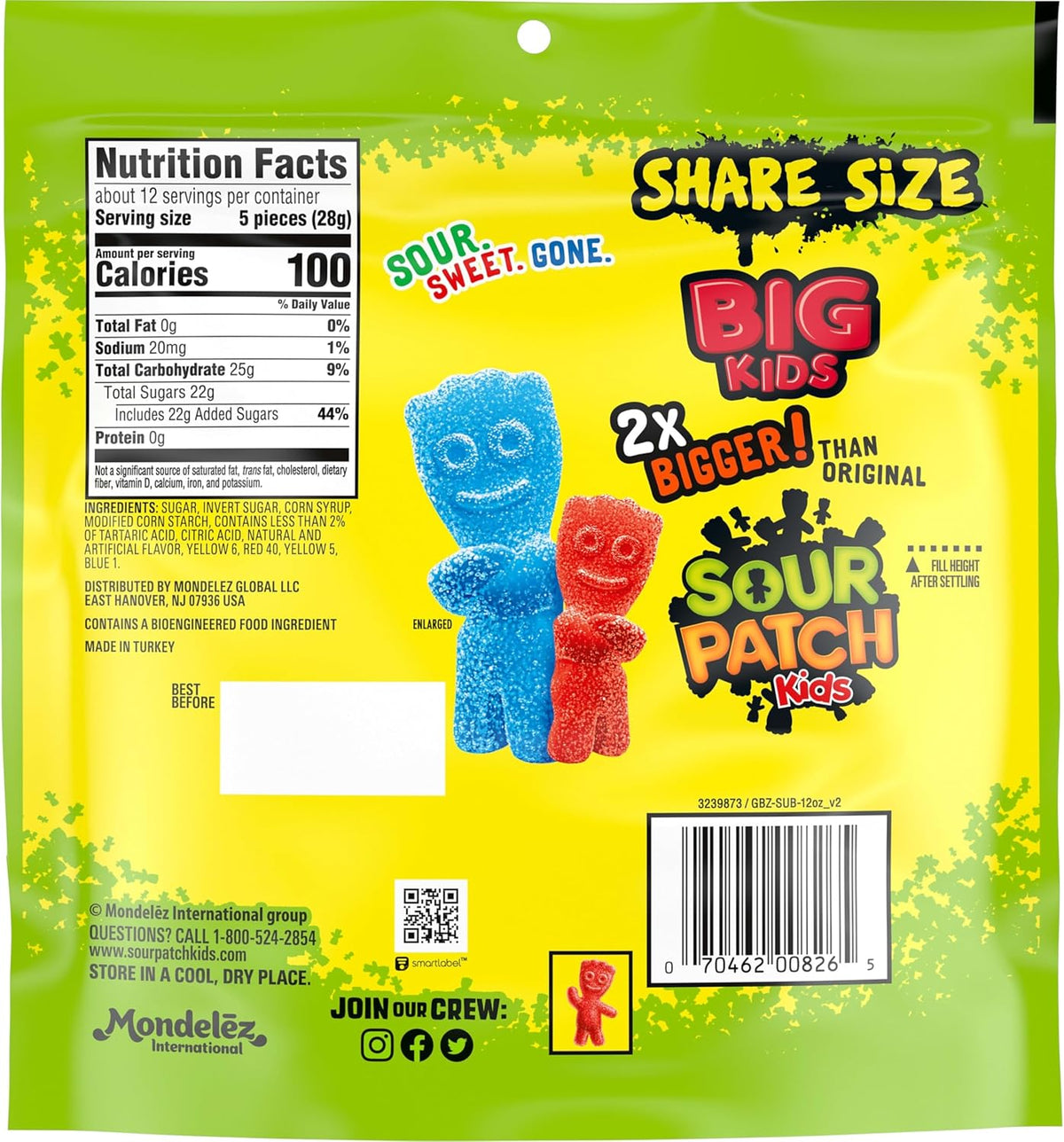 Sour Patch Kids, Big Kids Soft and Chewy Gummy Candy, Share Size, 12 Ounce - Image 12