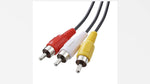 Full length view of RocketBus RCA composite connection wire for gaming console and DVD setup.