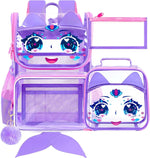 UFNDC 3PCS Clear Backpack for Girls and Boys, Unicorn Cat Transparent Bookbag, See Through School Bag for Kids Elementary - Image 11
