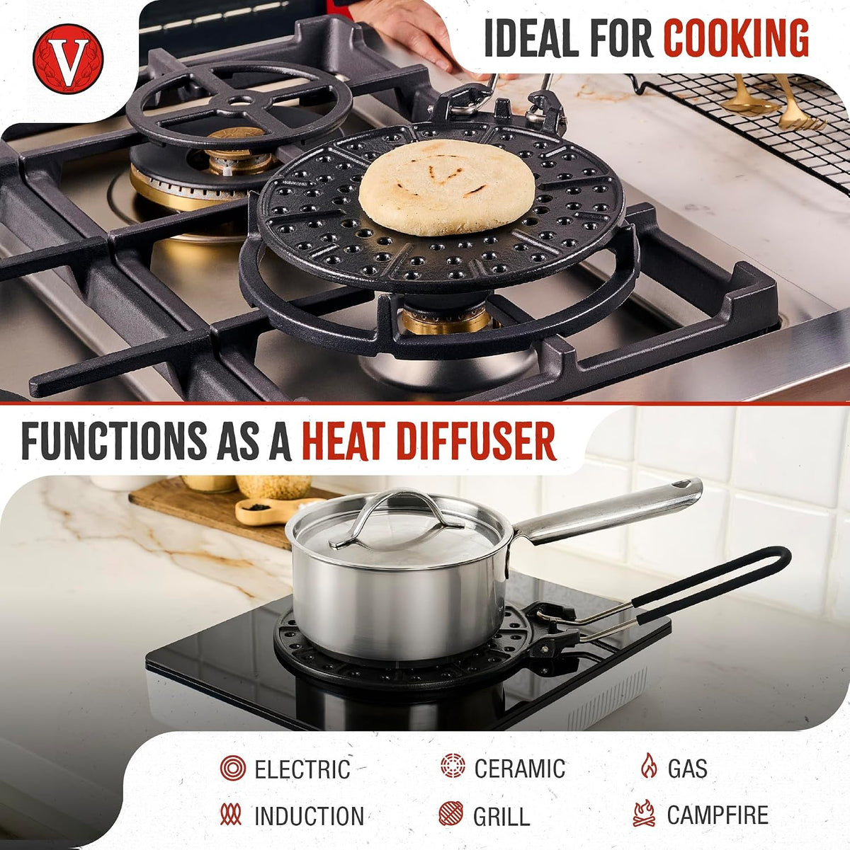 Victoria grill showing perforated surface detail