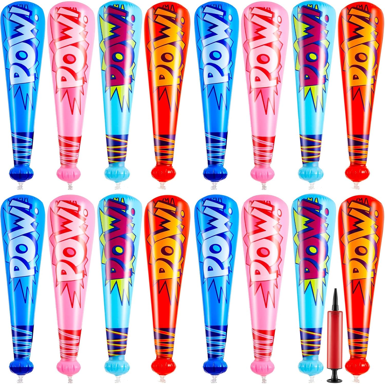 Willbond 18 pieces inflatable baseball bat set with pump