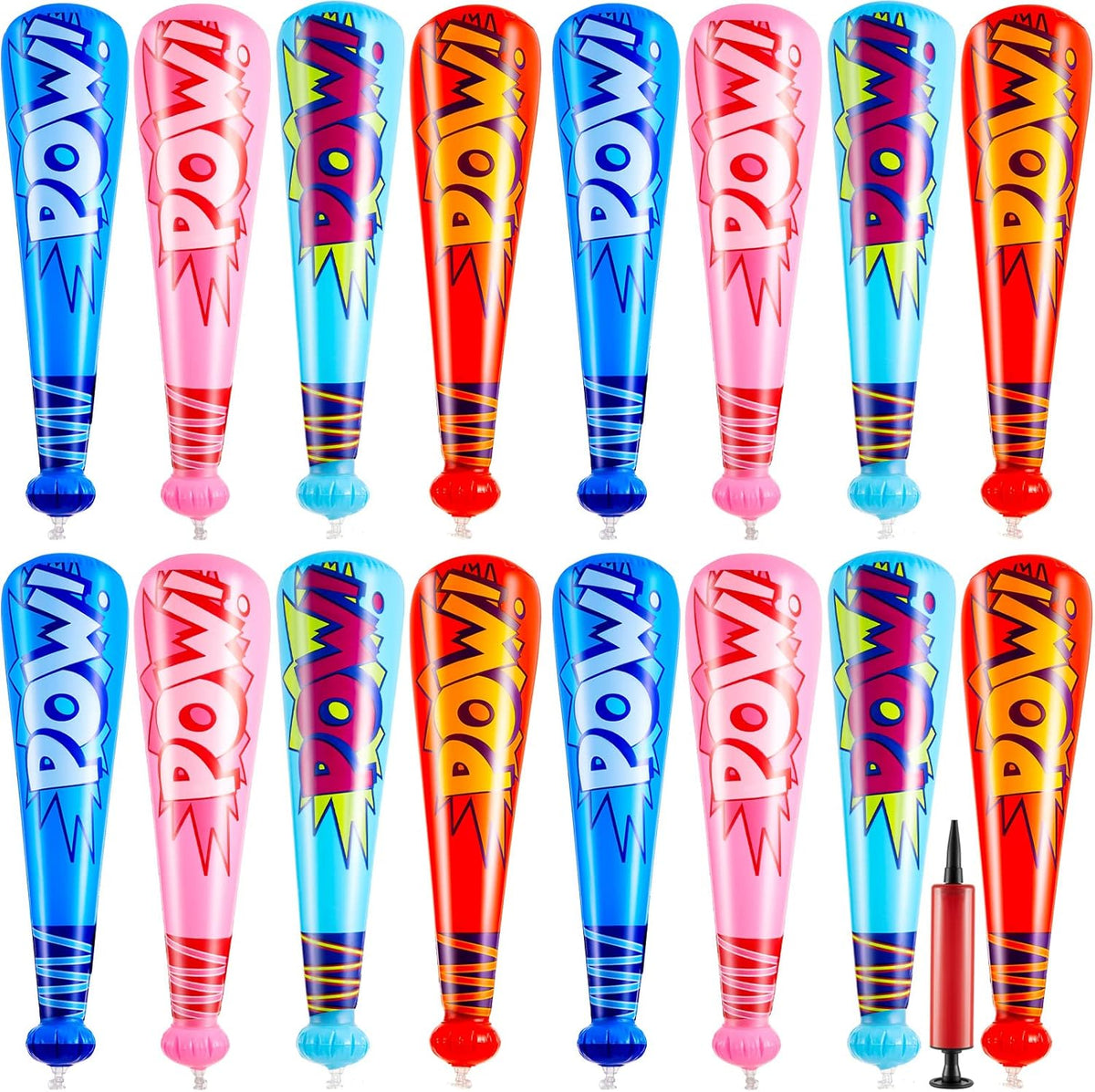 Willbond 18 pieces inflatable baseball bat set with pump