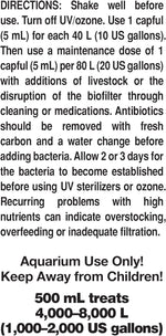Seachem Pristine liquid water conditioner bottle back label