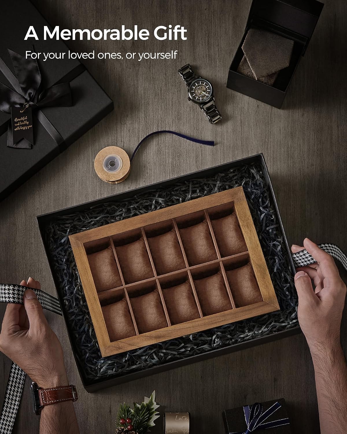 SONGMICS watch display box lifestyle setting