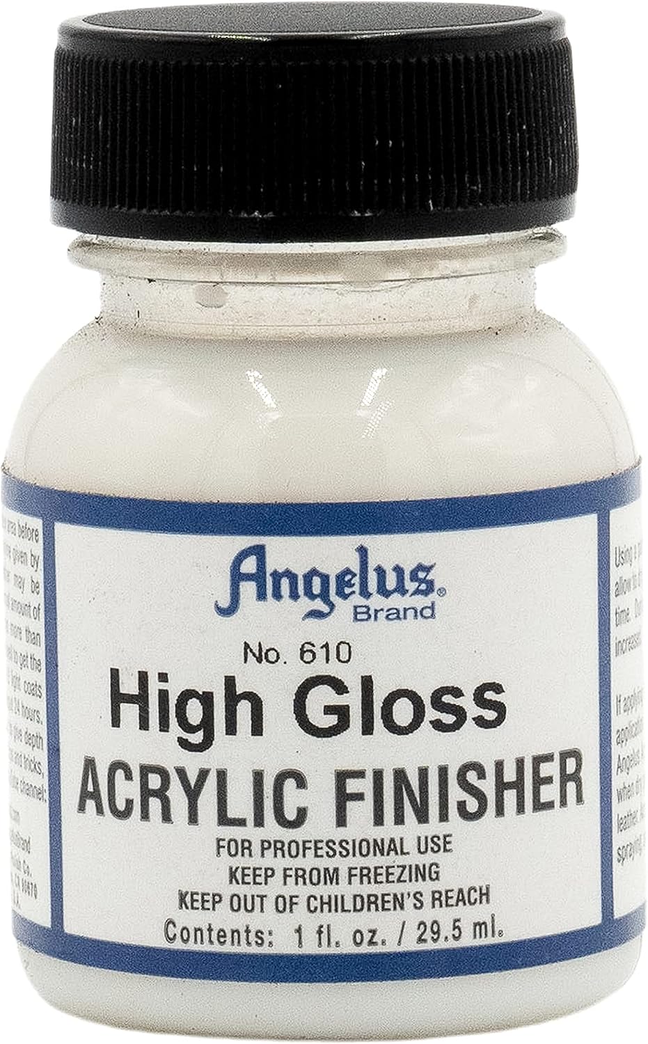 Angelus 610 High Gloss Acrylic Finisher front view bottle