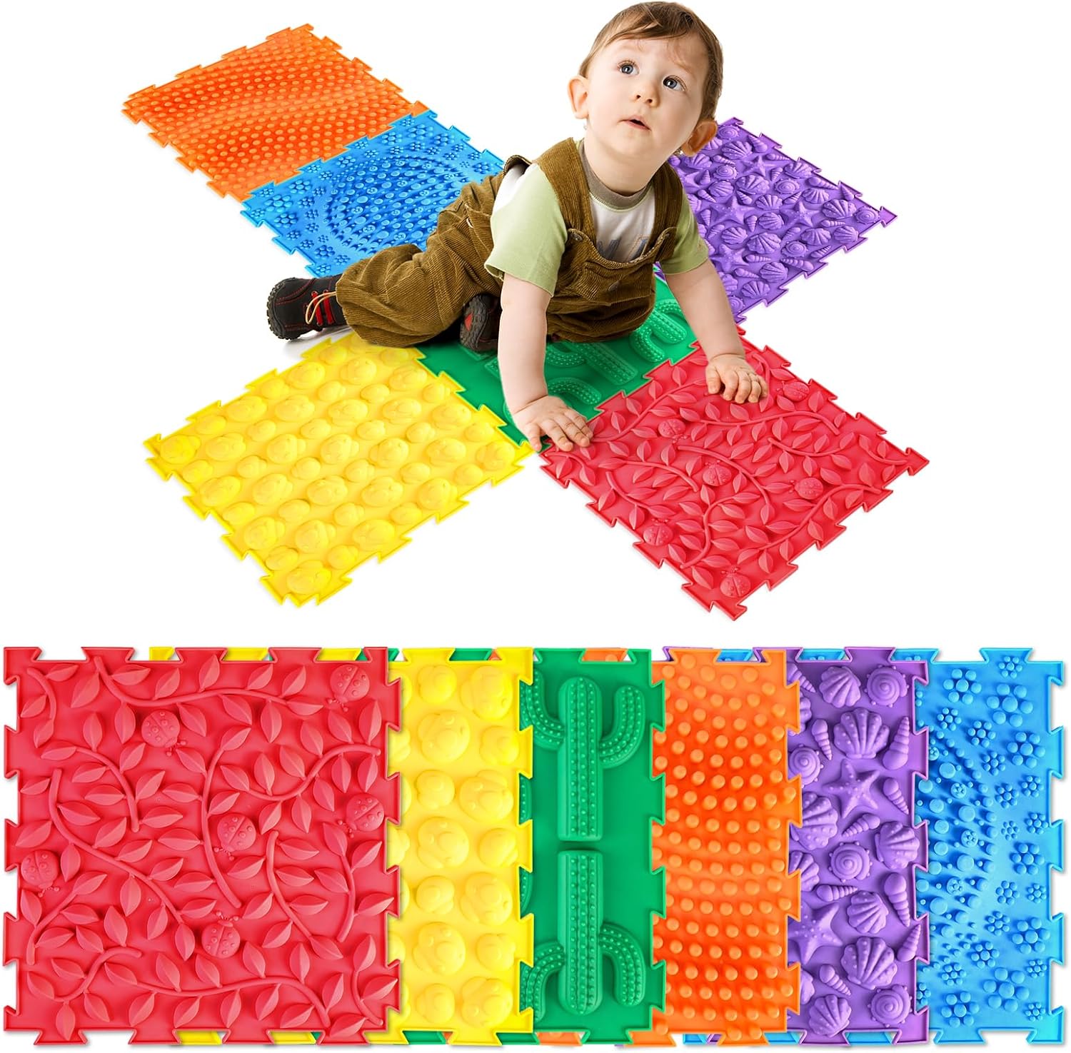 Edusense sensory mat for autism children 6 piece set front view