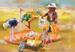 Playmobil Wiltopia Ostrich Keepers adult ostrich and nest with eggs