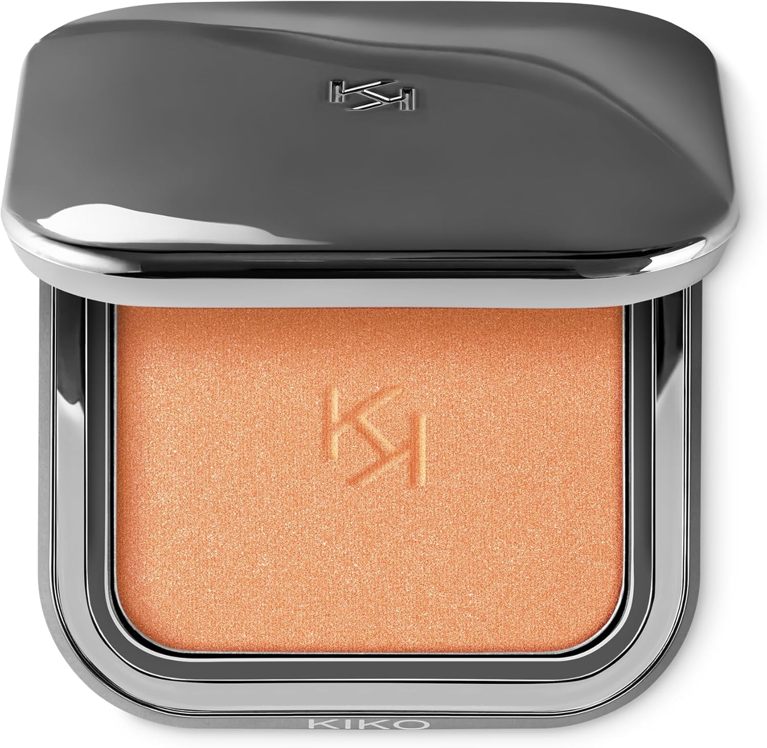 KIKO Milano Glow Fusion Powder Highlighter front view in compact silver case