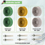 Leimo Kparts bristle disc mounted on 1/4 inch shank attachment