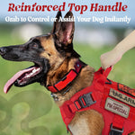 Rabbitgoo large dog harness side profile displaying MOLLE system and gear strips.