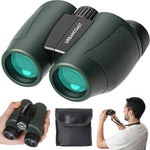 URBANCOAST 12x32 compact binoculars front view showing dark green rubberized finish for bird watching