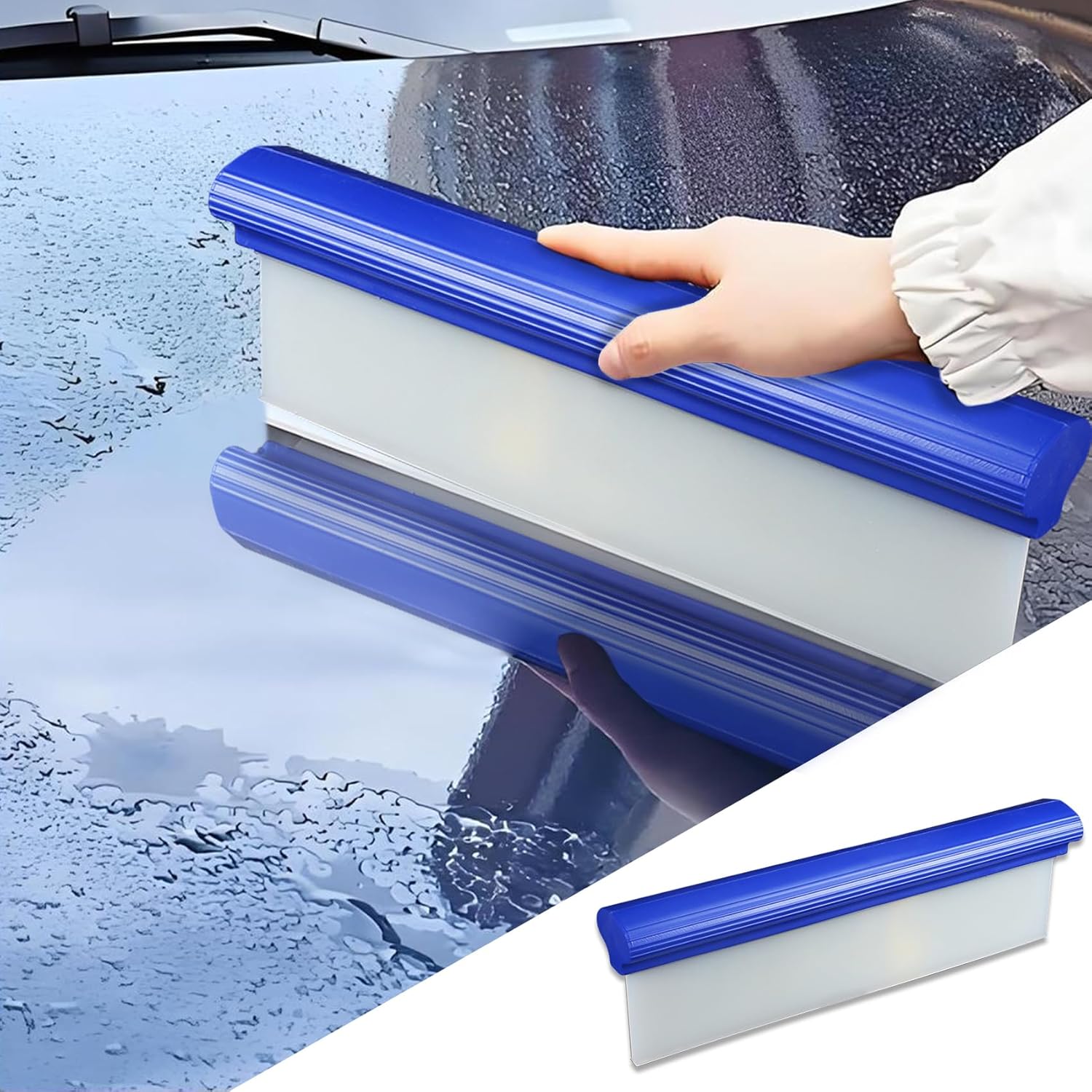 Ziciner Professional Car Handheld Blade Squeegee front view showing the white three layer T bar design for premium automotive detailing.