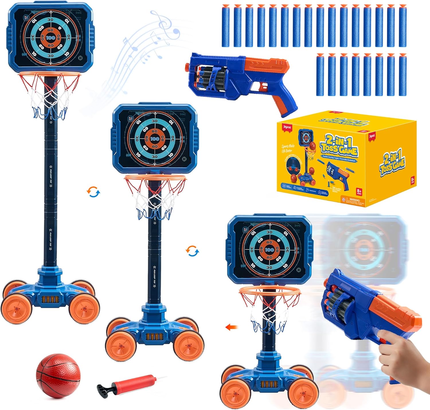 JoyCat 2-in-1 Shooting and Basketball toy front view