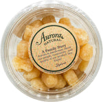 Authentic USA imported Aurora premium ginger chunks package showing nutritional information.