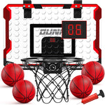 Temi indoor basketball hoop with electronic scoreboard front view