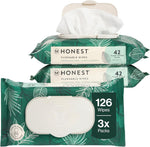 The Honest Company Hypoallergenic Flushable Wipes Tropical Leaves front packaging