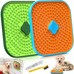 Frozen treat on Hopet licking mat for summer boredom relief