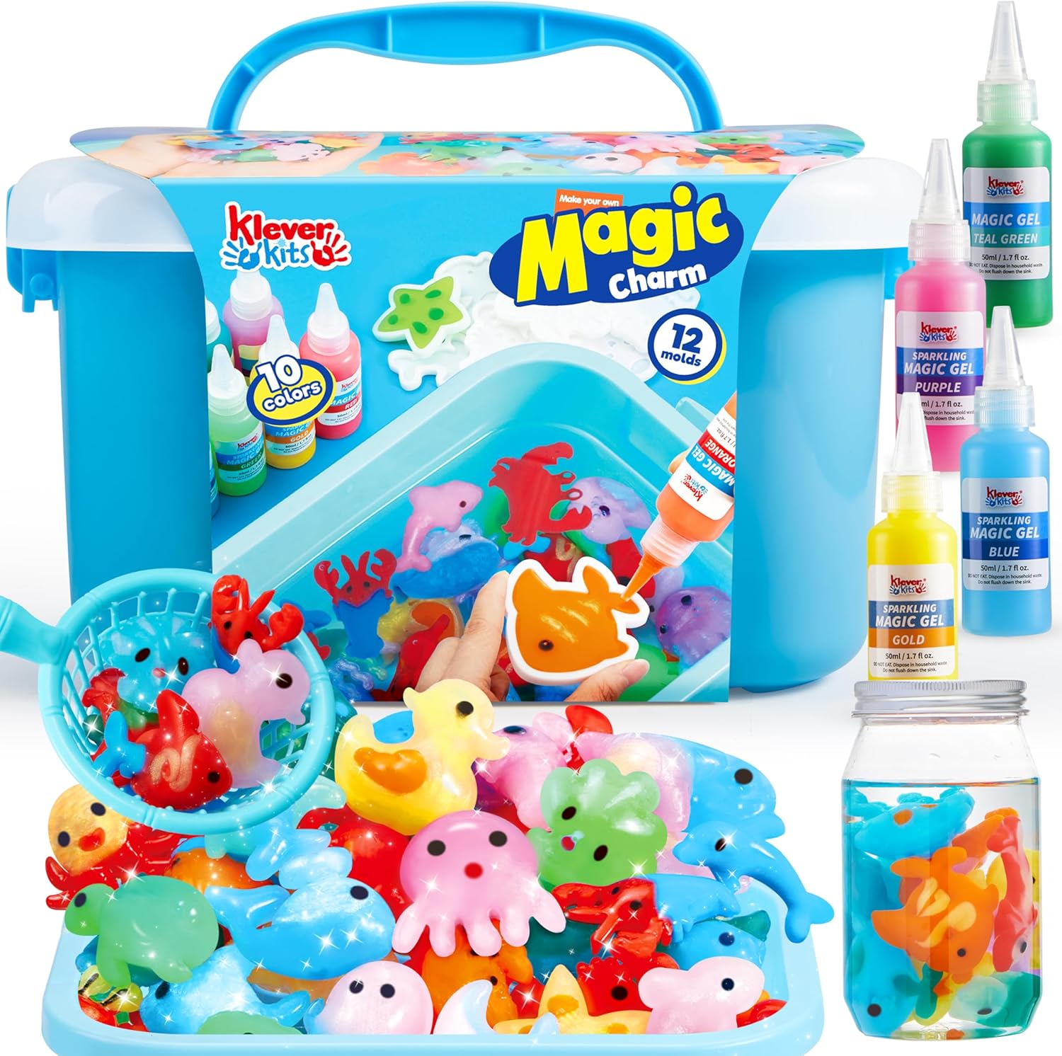 Klever Kits Aqua Elf Water Gel Toy Kit front view of storage box